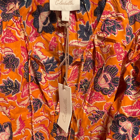 Cleobella Orange and Pink Blouse Vibrant Top - Picture 3 of 4